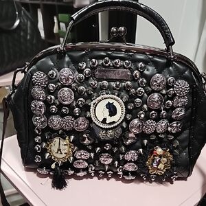 NICOLE LEE Black Embellished Handbag